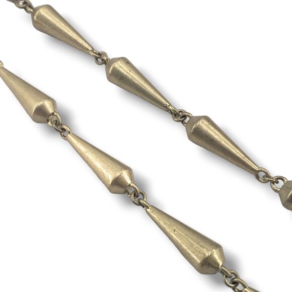 lia sophia Rumor Brushed Matte Gold Tone Cone Bead Long Necklace Heavy - Picture 5 of 12